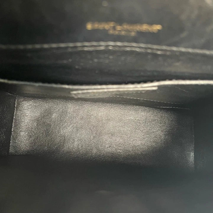 YSL Saint Laurent Vicky Medium Black Gold Square Shoulder Bag For Women