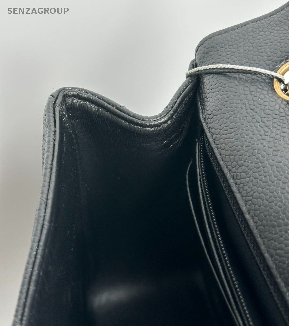 Chanel Classic Flap GM Chain Shoulder Bag Crossbody Black Gold Women Fashion