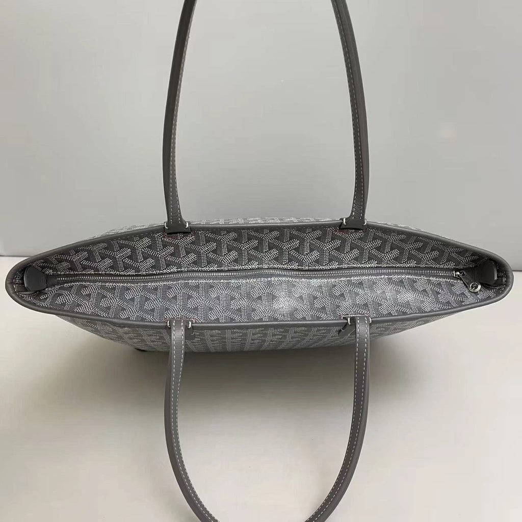 Goyard Monogram Canvas Tote Shoulder Bag Gray Silver Women Classic