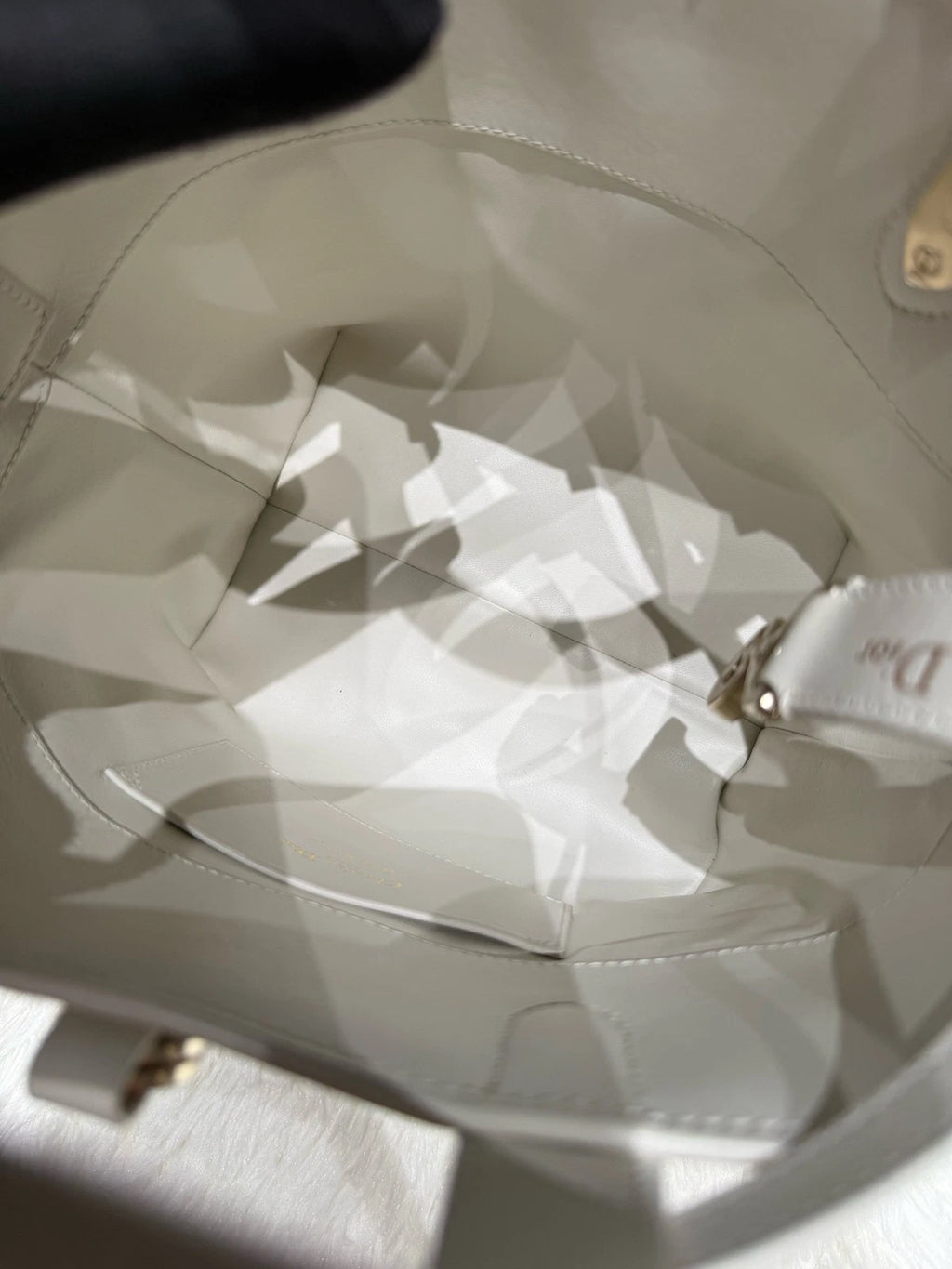 New Dior Toujours Small White Gold Leather Shoulder Bag For Women