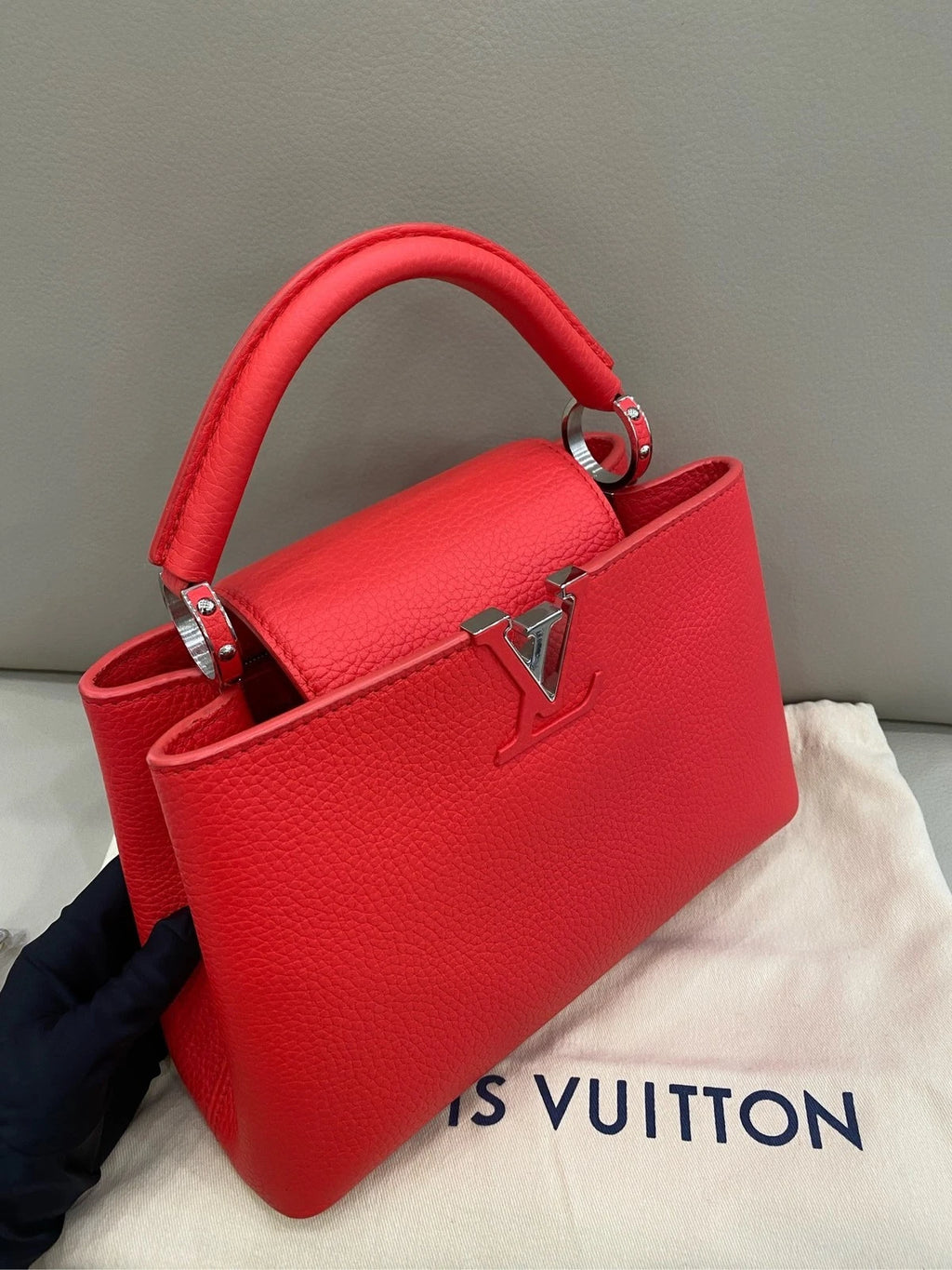 Louis Vuitton Capucines BB Red Leather Shoulder Bag For Women