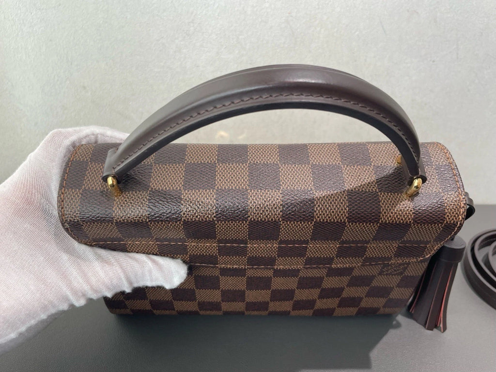 Louis Vuitton Croisette Damier Brown Gold Crossbody Top Handle Excellent