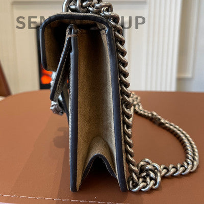 Gucci Dionysus GG Supreme Brown Silver Chain Shoulder Bag Classic Women