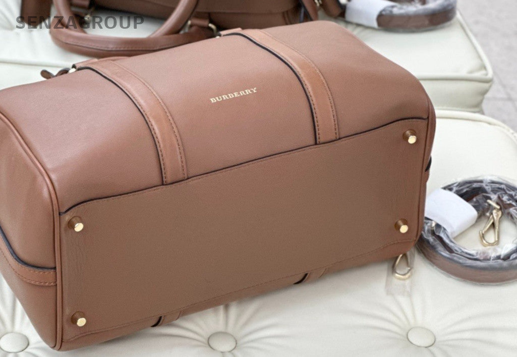 Burberry Speed Equestrian Knight Device Calfskin Top Handle Shoulder Bag Women