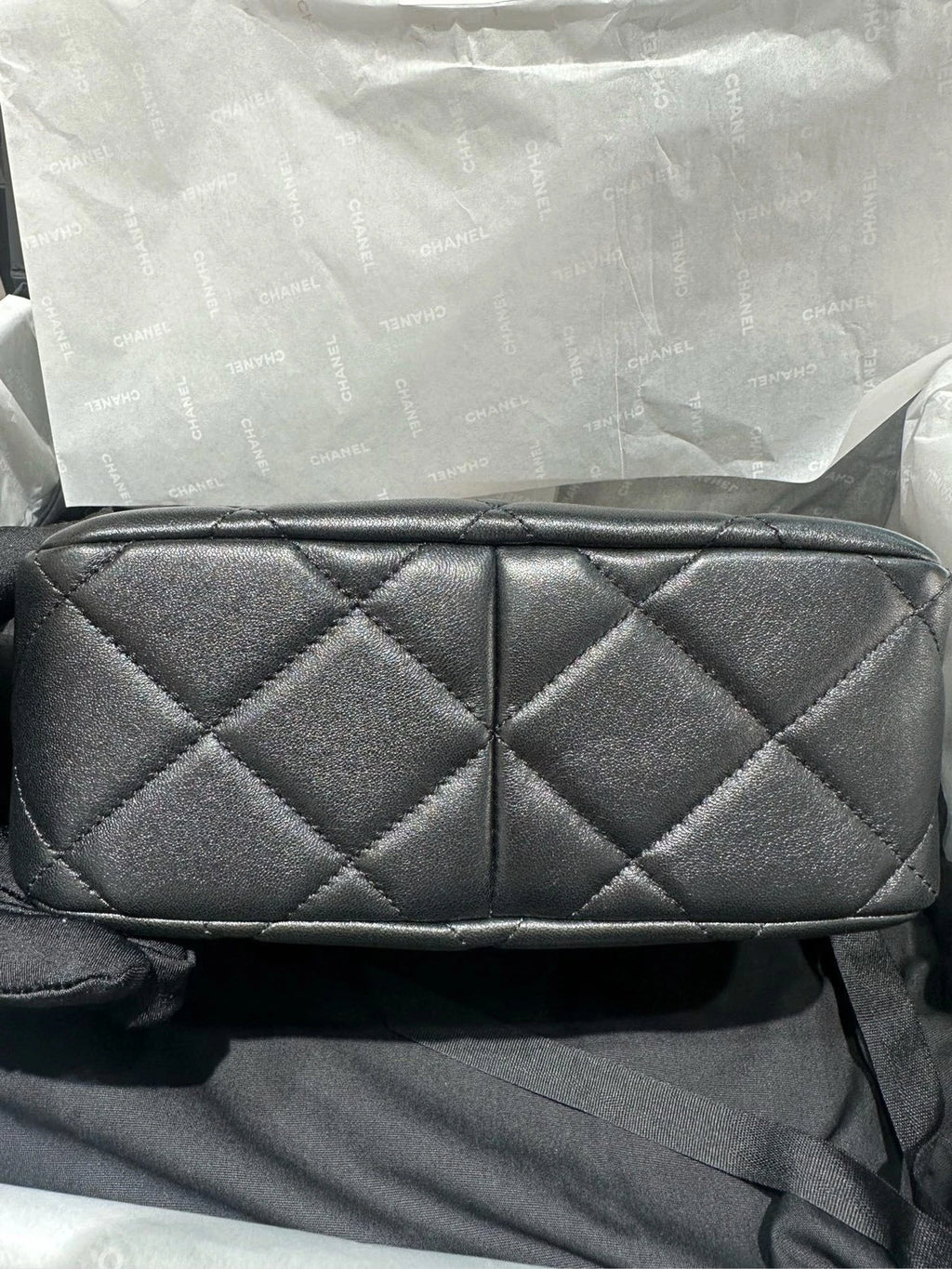 CHANEL Adjustable Double Pearl Hobo Shoulder Crossbody Bag Women
