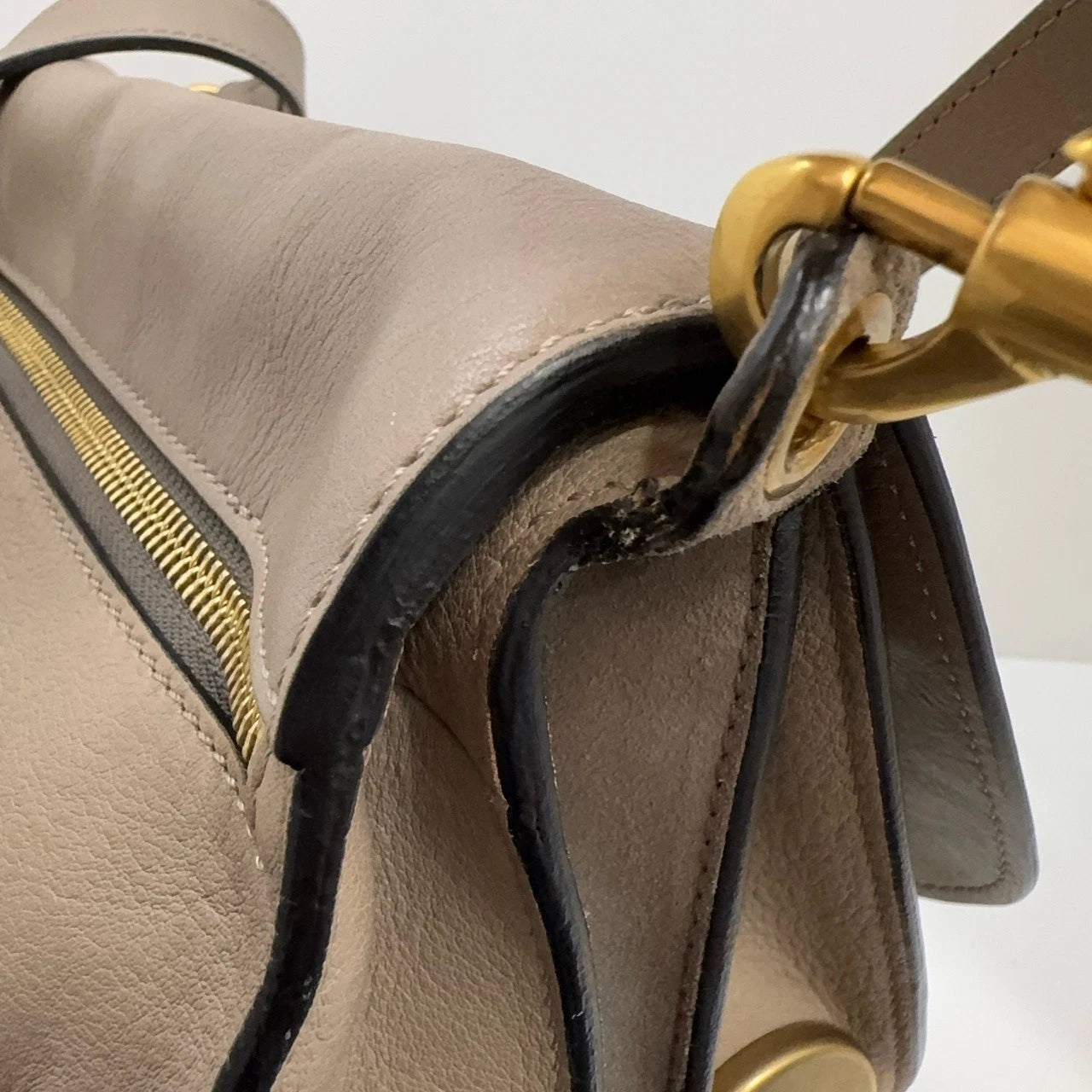 Chloe Leather Women Elephant Grey Shoulder Crossbody Bag