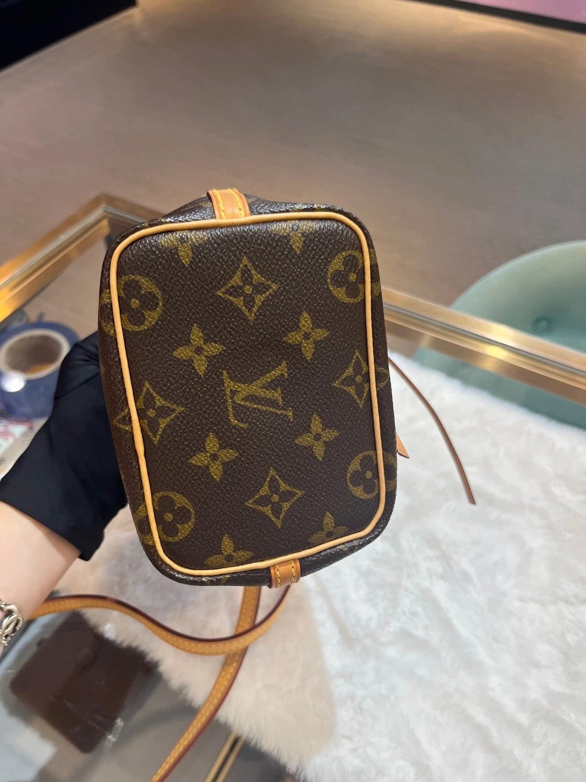 Pre-owned Louis Vuitton Canvas Nano Noe Bucket Bag For Women