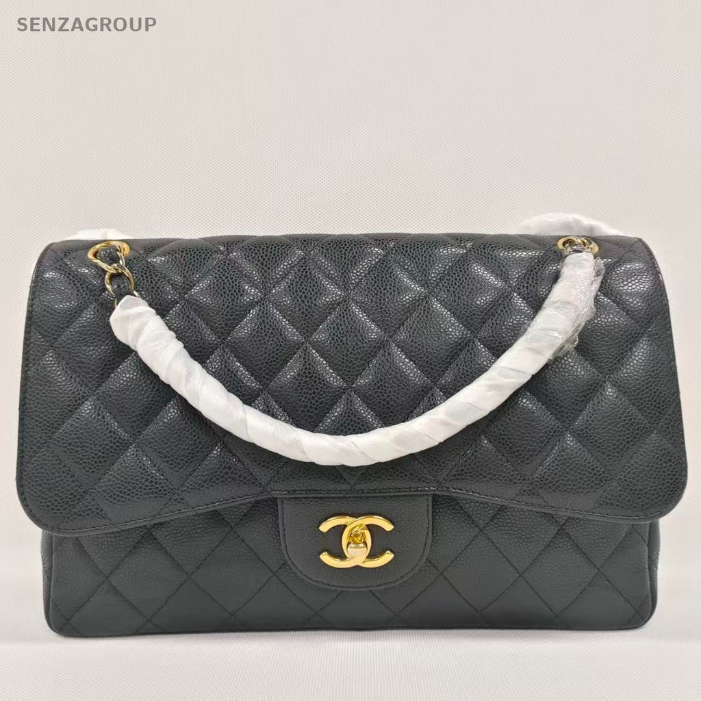 SJ0001 CHANEL CF classic double flap jumbo size golden hardware KY02382