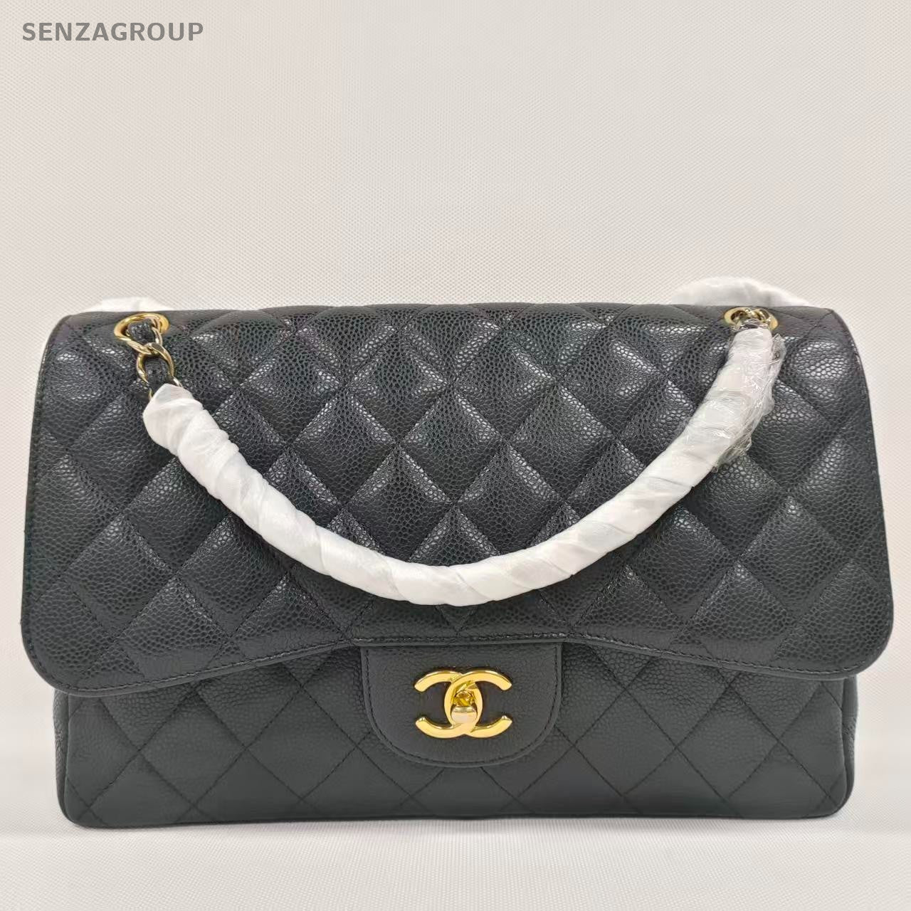 SJ0001 CHANEL CF classic double flap jumbo size golden hardware KY02382