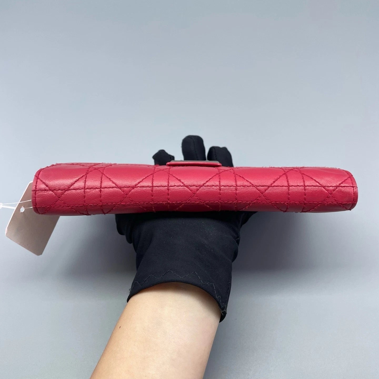 Dior Red Quilted Leather Clutch Wallet For Women