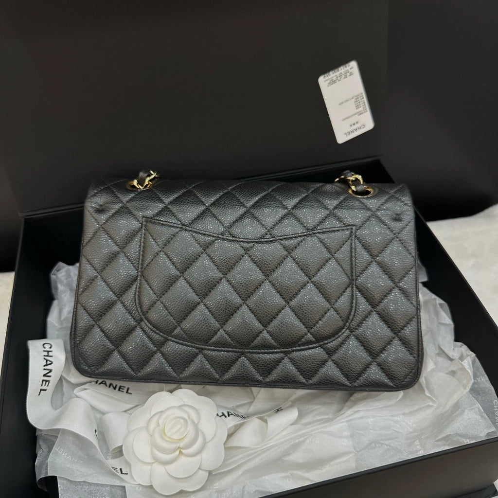 CHANEL CF Medium Gray Gold Hardware Shoulder Bag For Women