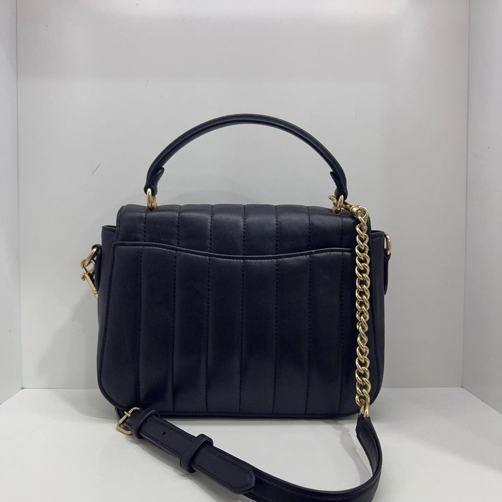 Coach Black Quilted Leather Marlie 24 Crossbody Handbag For Women