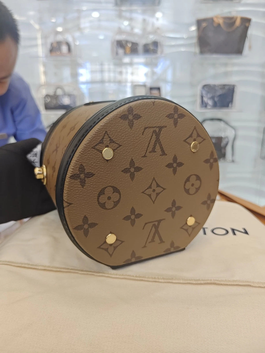 Louis Vuitton Cannes Canvas Top Handle Handbag For Women