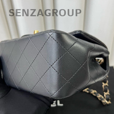 Chanel Classic Flap Black Gold Quilted Chain Shoulder Bag