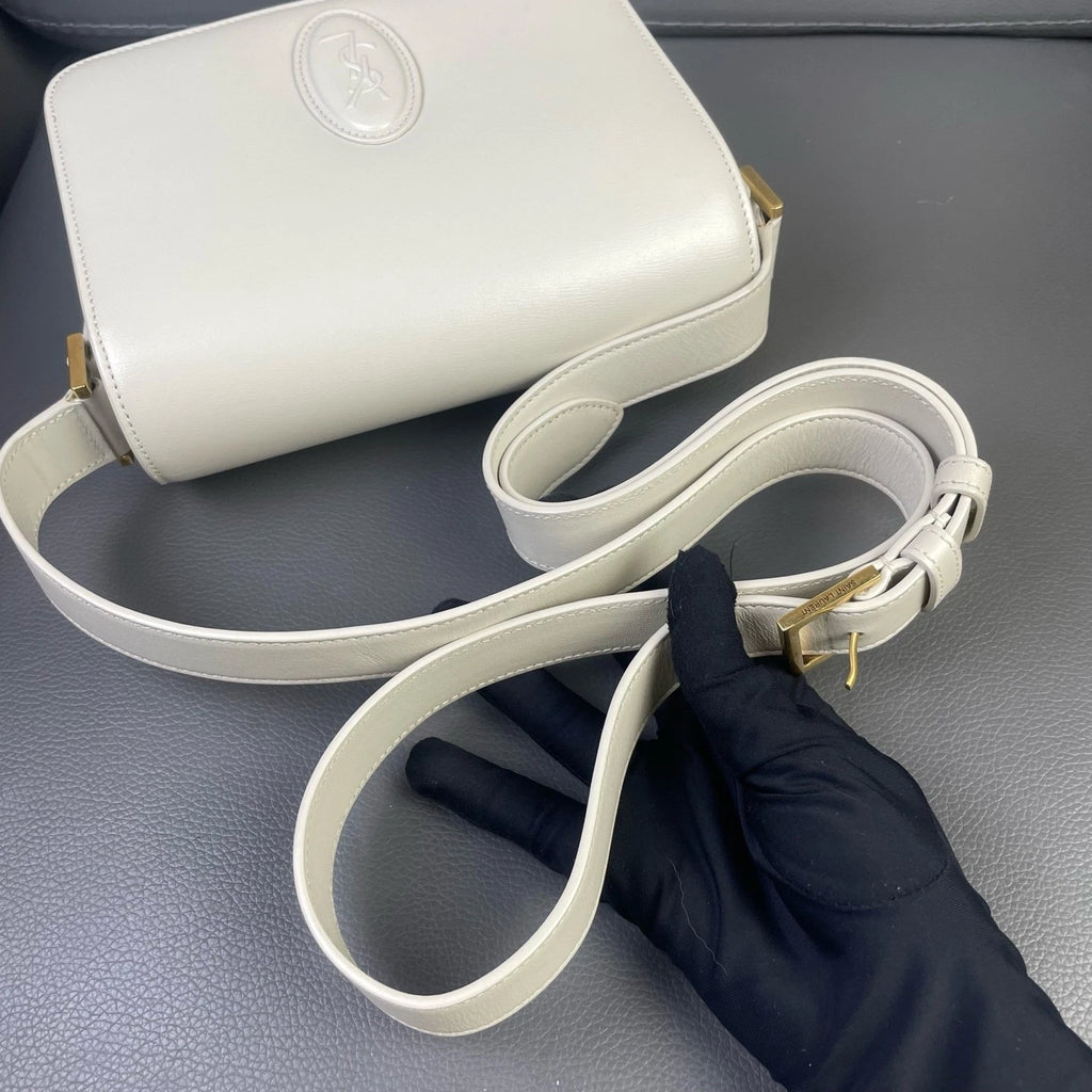 YSL Classic Calfskin Ivory White Shoulder Crossbody Bag For Women