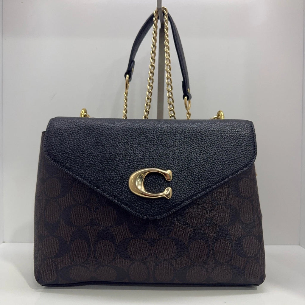 Coach Classic Monogram Pebbled Leather Envelope Crossbody Women