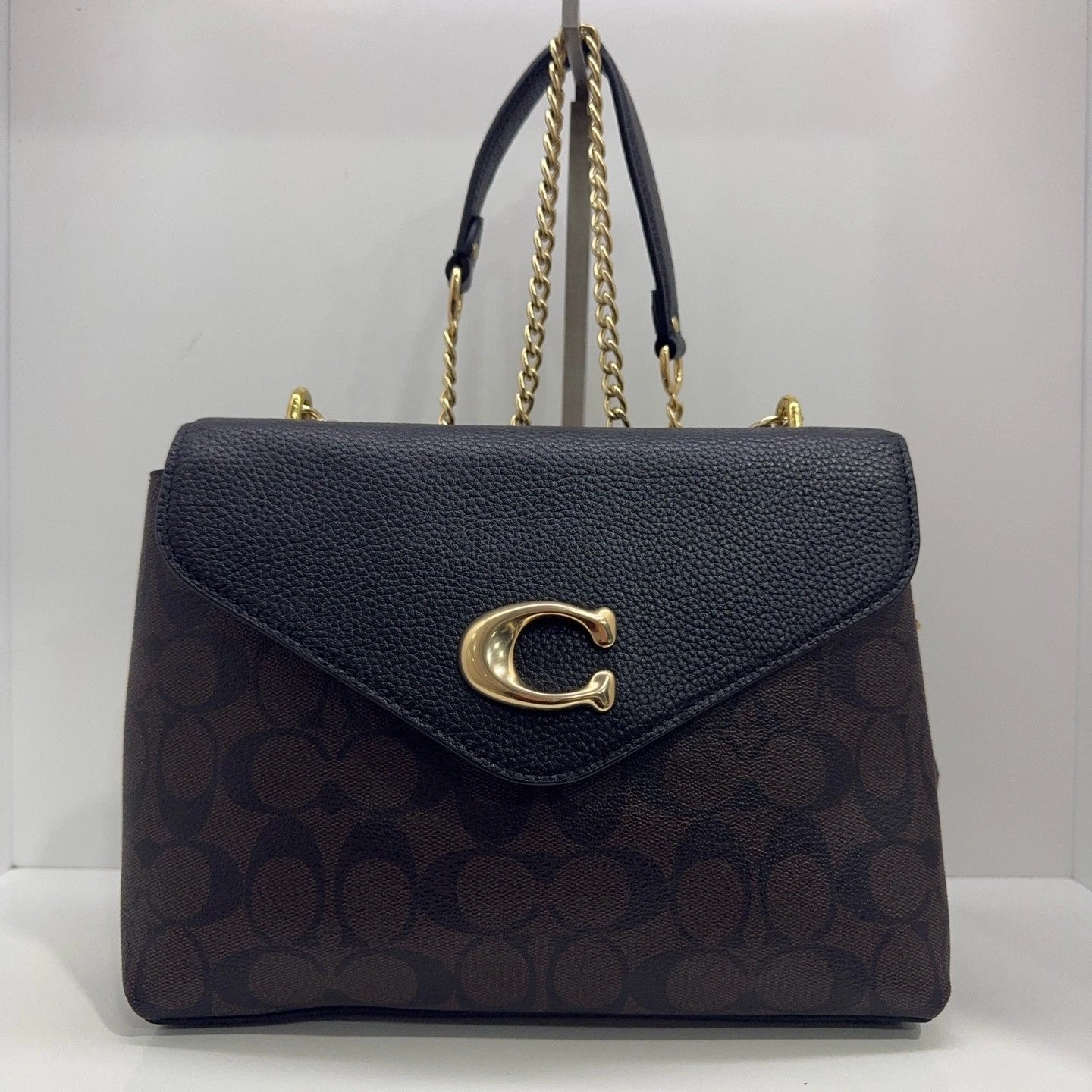 Coach Classic Monogram Pebbled Leather Envelope Crossbody Women