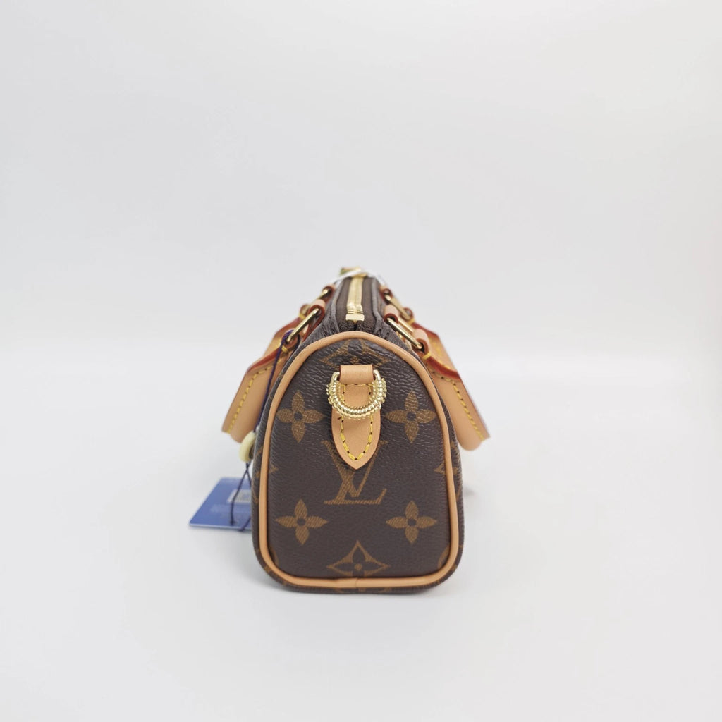 Louis Vuitton Speedy Nano Monogram Canvas Crossbody Bag For Women