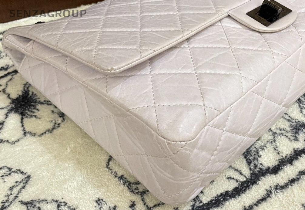 Chanel Calfskin Mini Chain Shoulder Bag White Black Diamond Women Classic