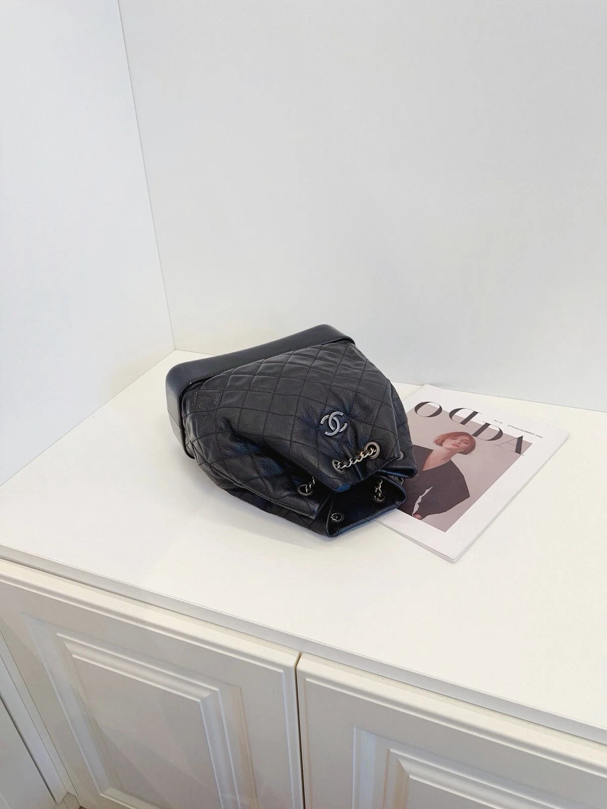 Chanel Gabrielle Medium Backpack Black Gradient Leather