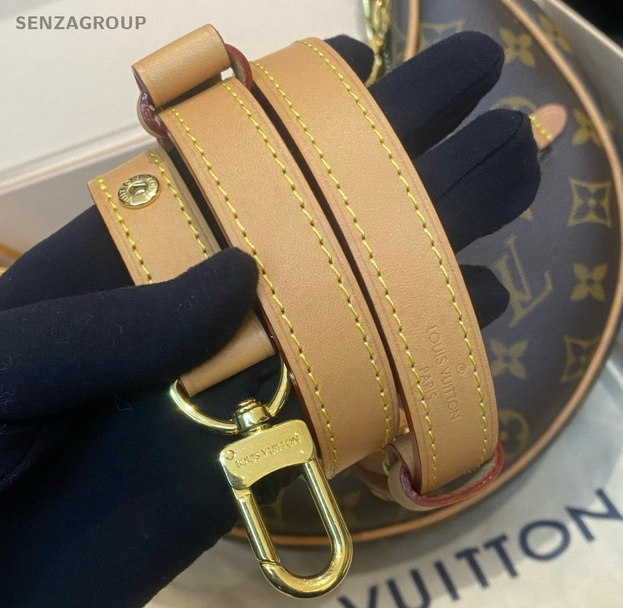 Louis Vuitton Loop Monogram Chain Shoulder Bag Brown Gold Women Classic