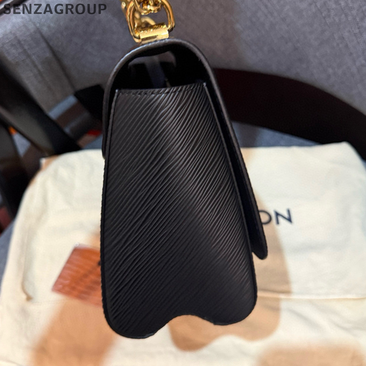 Louis Vuitton Epi Twist Medium Black Gold Chain Shoulder Bag Classic