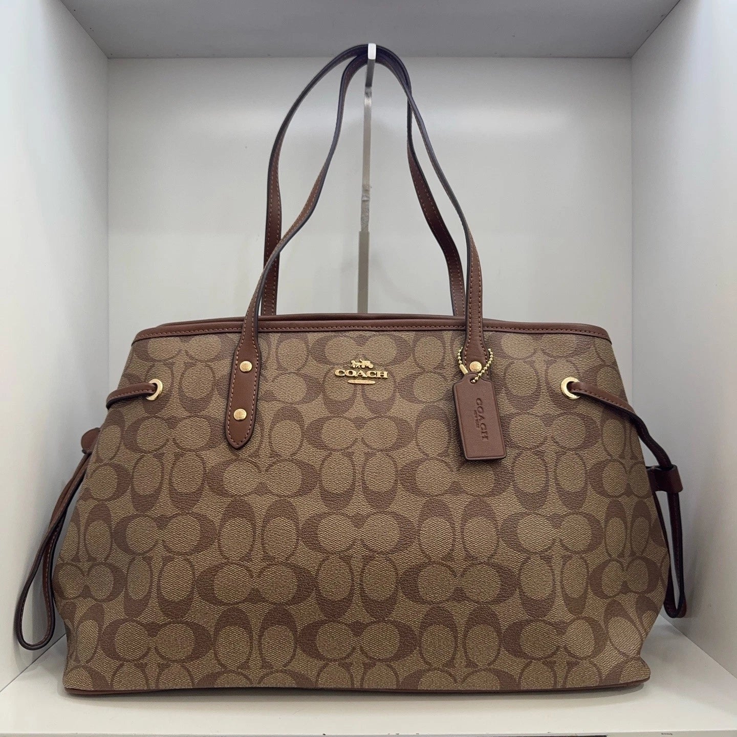 Coach Women's Signature Canvas Tote Shoulder Crossbody Handbag