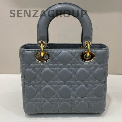 Dior Lady Dior Bag with Charms, Gray Gold, Crossbody & Top Handle
