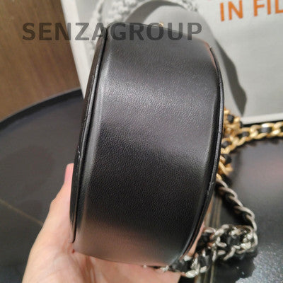 Chanel 19 Bag Black Gold Quilted Lambskin Chain Crossbody - Women's Fashion