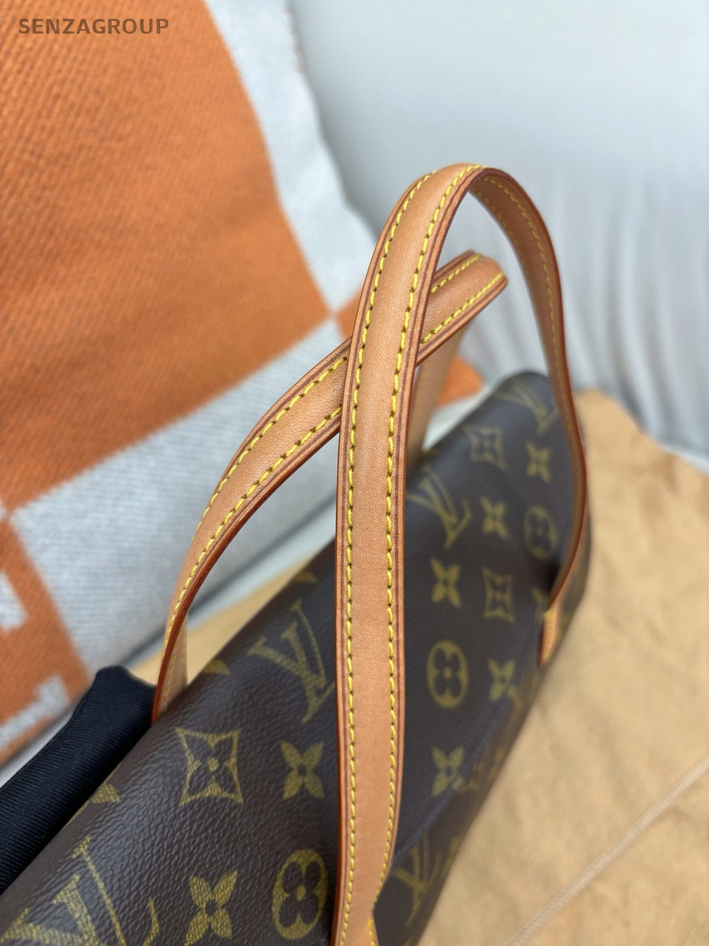 Louis Vuitton Vintage Sonatine Monogram Top Handle Handbag Brown Women