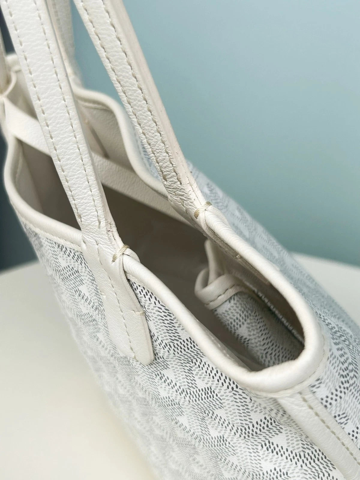 Goyard Monogram Tote Mini Shoulder Bag White Women Fashion
