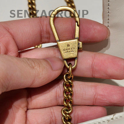 Gucci Marmont Mini White Gold Chain Shoulder Crossbody Bag