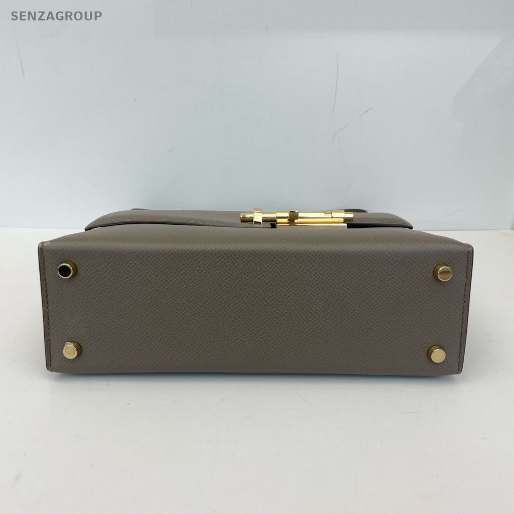 Hermes Verrou Bag Grey Gold Shoulder Crossbody Women Classic Fashion