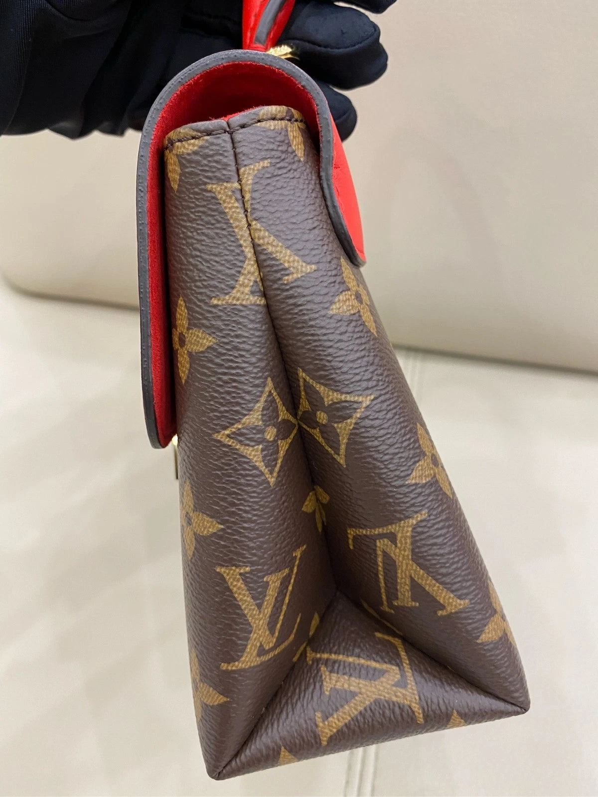 Louis Vuitton Locky BB Monogram Canvas Red Shoulder Bag For Women