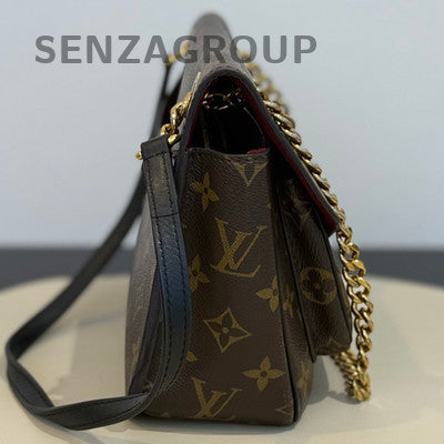 Louis Vuitton Passy Monogram Chain Crossbody Bag Brown Gold Women Classic