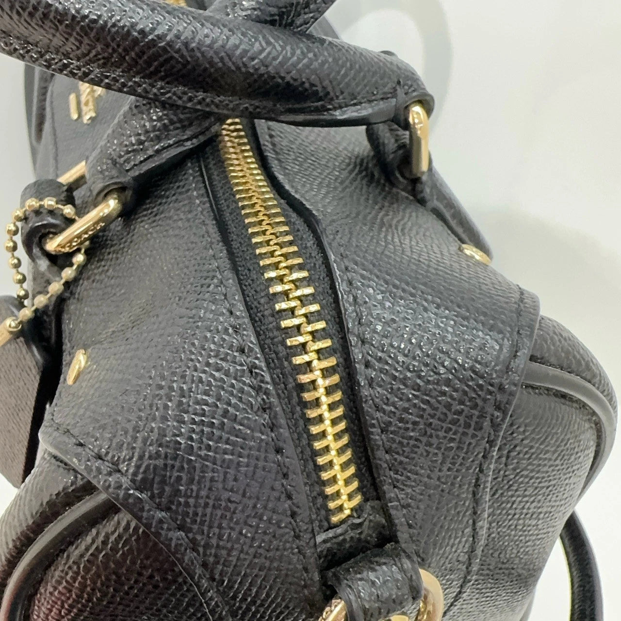 Coach Black Solid Boston Bag Handbag Crossbody Shoulder Bag Women