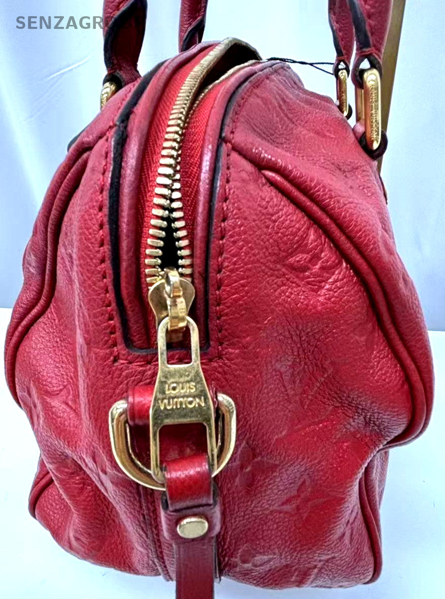 Louis Vuitton Monogram Empreinte bandouliere Red Speedy25 Crossbody Handbag