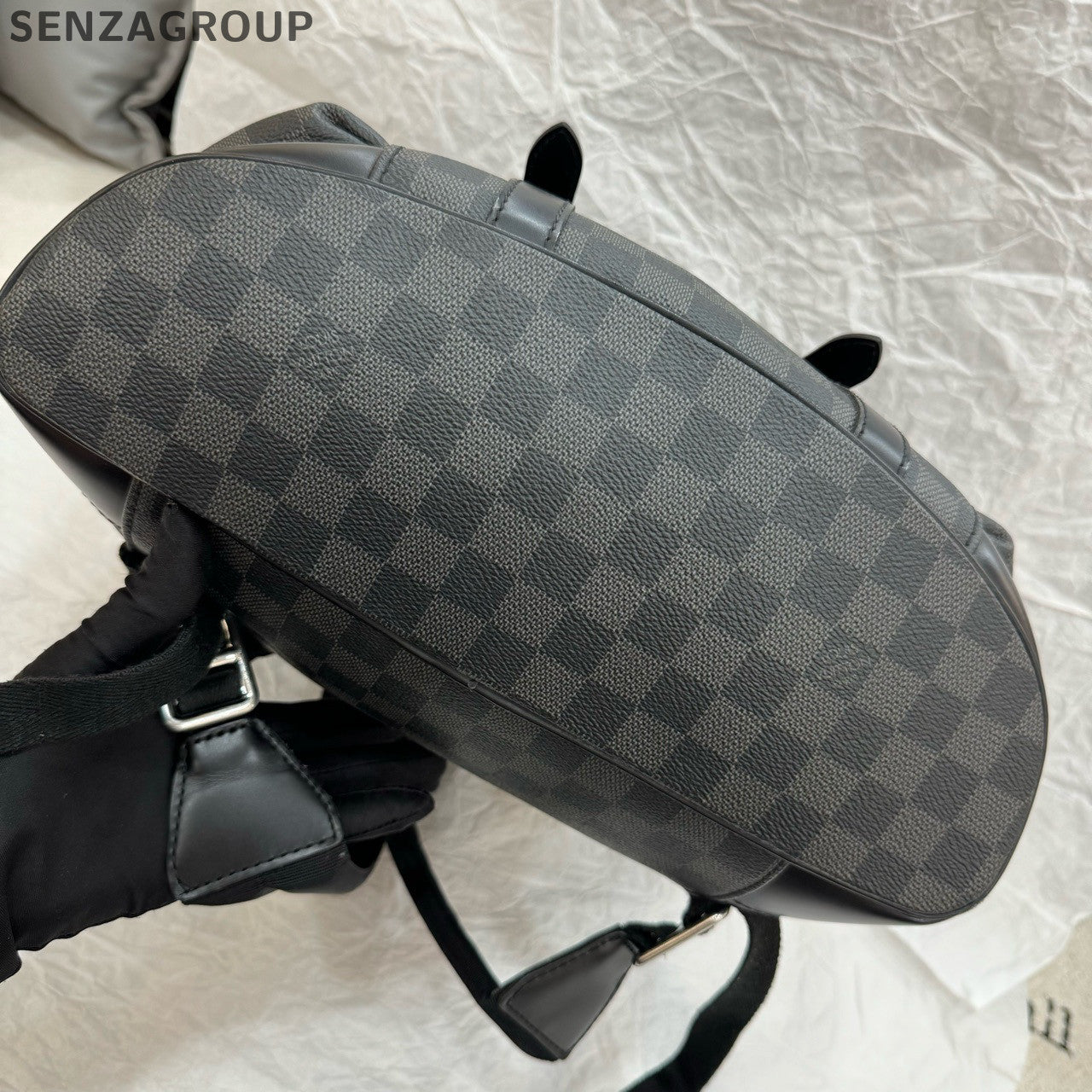 Louis Vuitton Black Damier Backpack Silver Hardware Unisex Classic