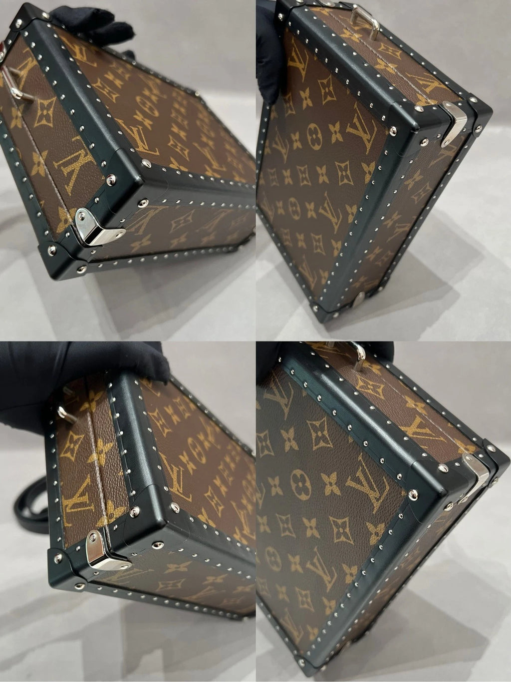 Excellent Louis Vuitton Clutch Box Monogram Canvas Shoulder Bag Crossbody SHW