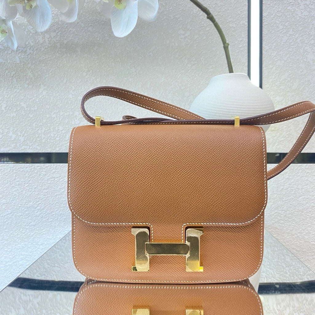Hermes Constance19 Epsom Brown Gold Crossbody For Women