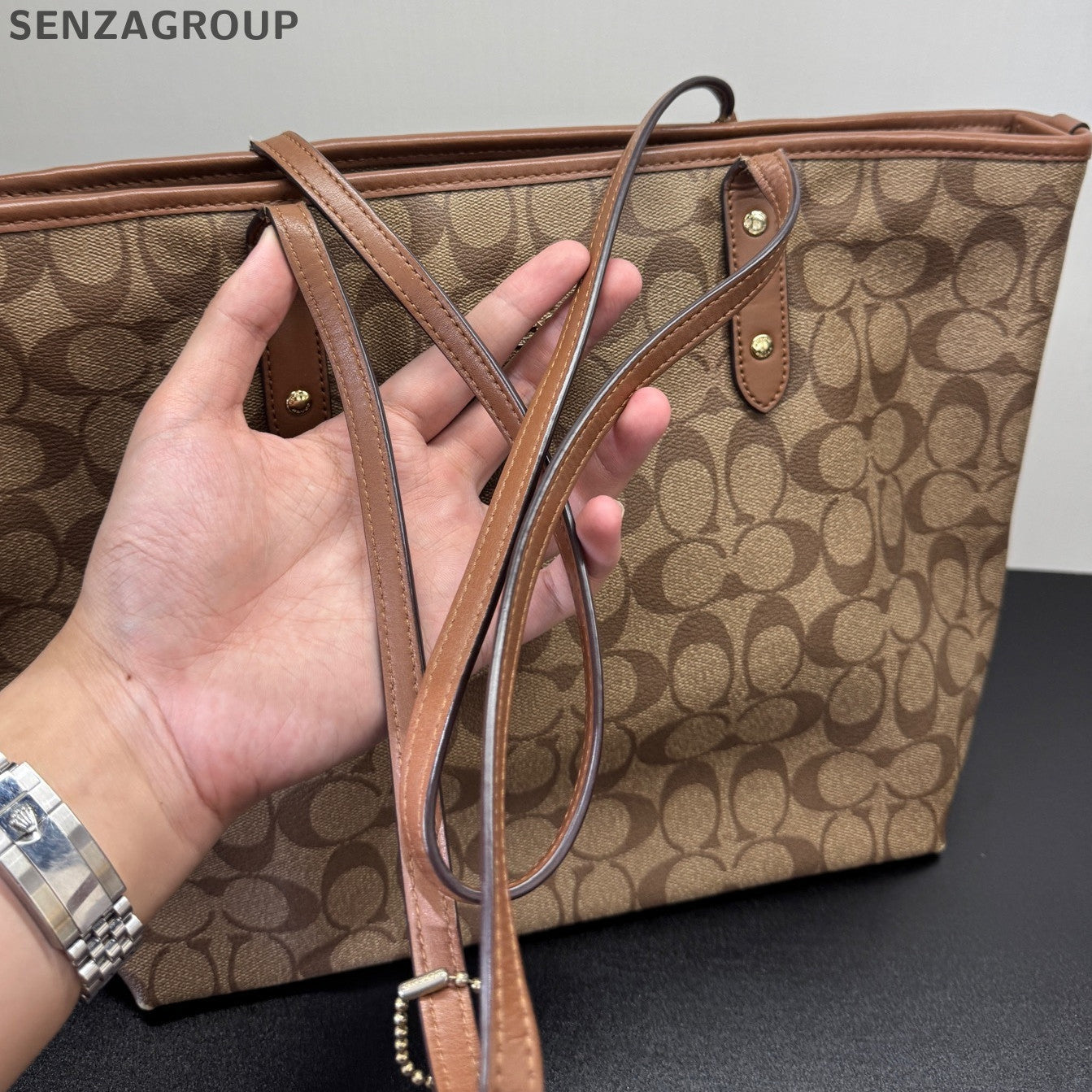 Coach City33 Brown Tote Handbag Shoulder Bag Classic Women's