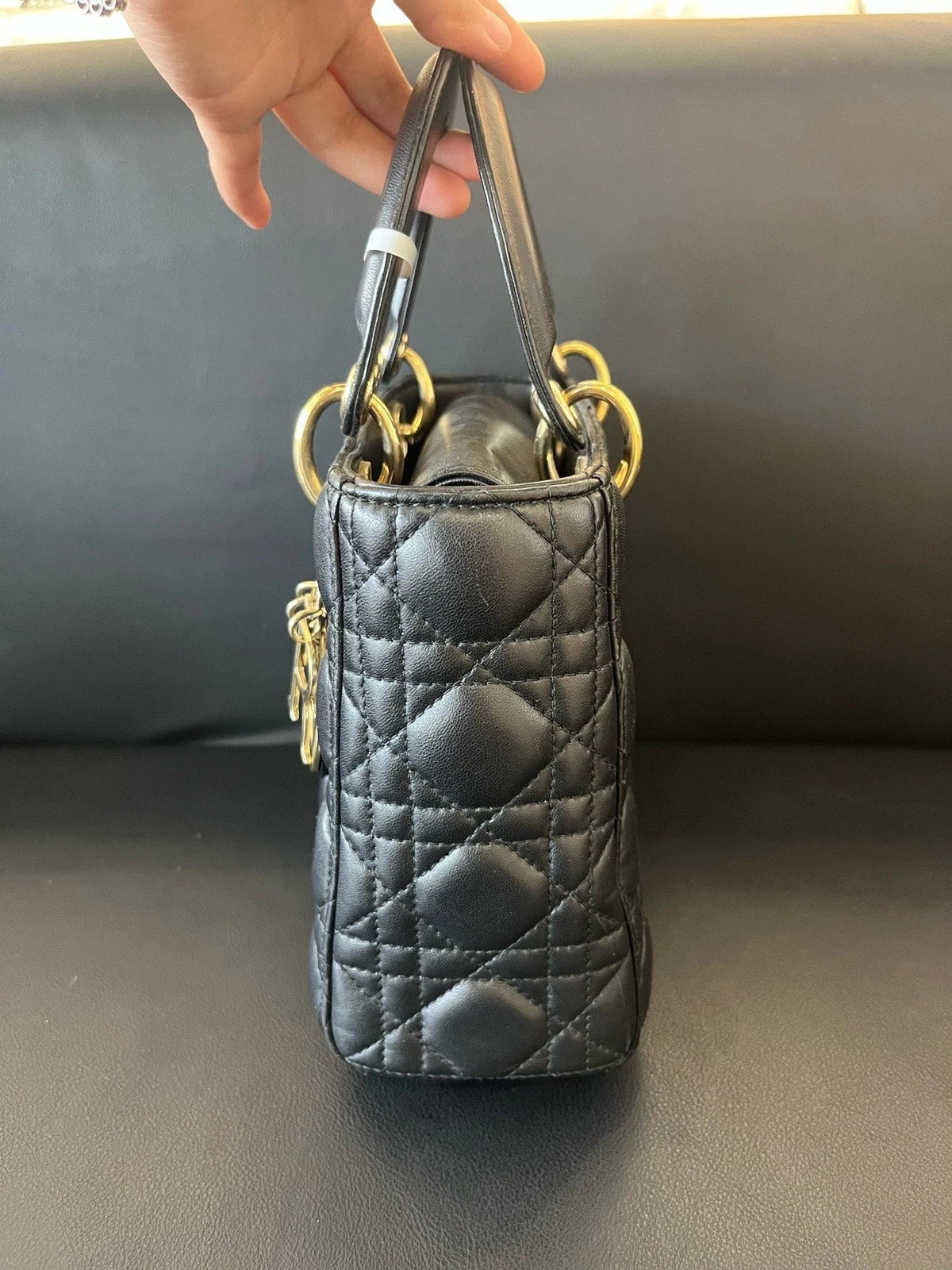 Dior Lady Dior Lambskin Crossbody Handbag Excellent