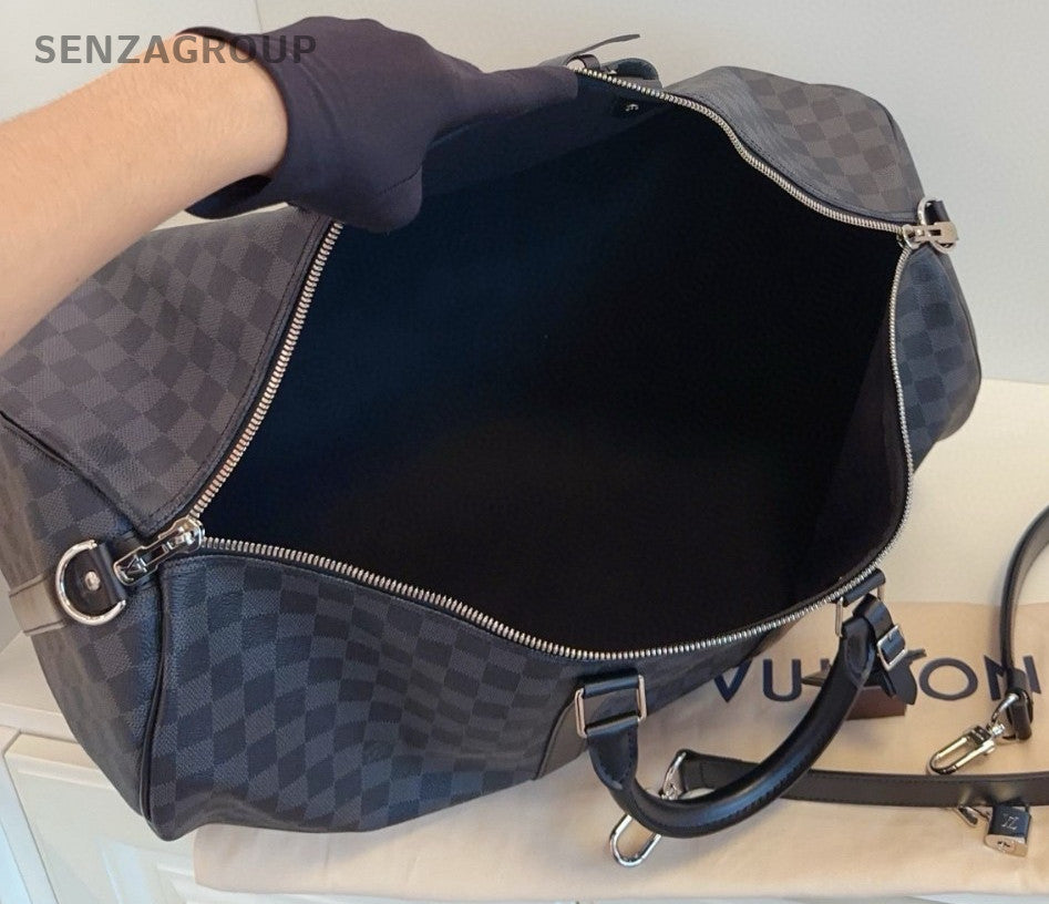 Louis Vuitton Keepall 55 Damier Ebene Black 2WAY Shoulder Almost Brand NEW