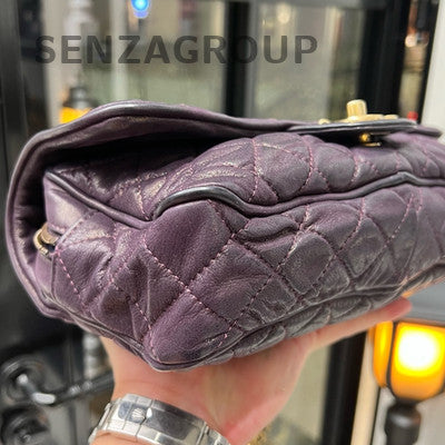 Chanel Bombay Collection Purple Quilted Chain Shoulder Bag