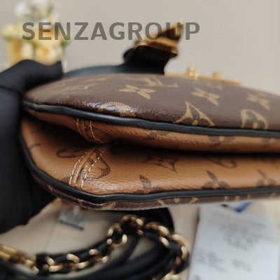 Louis Vuitton Monogram Croissant Chain Shoulder Crossbody Bag Brown