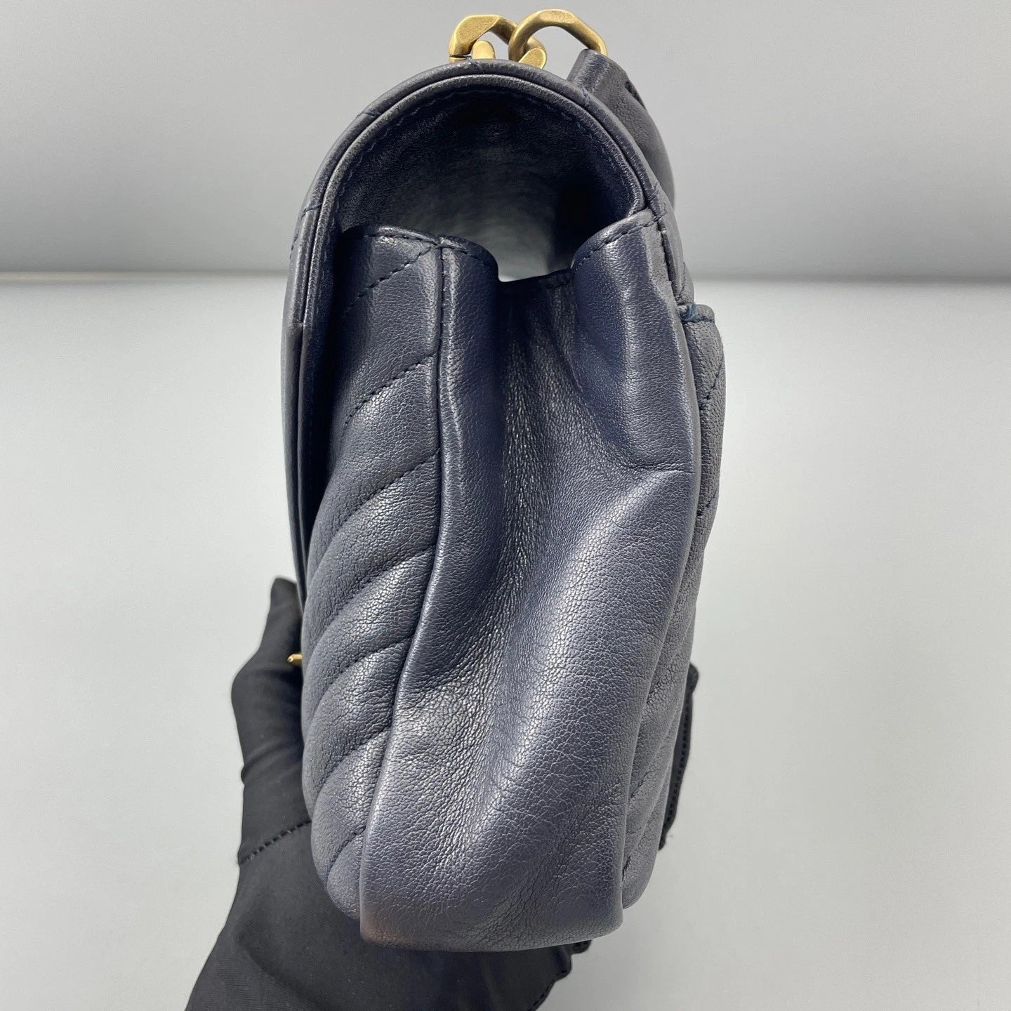 Saint Laurent Envelope Bag MM Chain Top Handle Crossbody Bag Blue Women