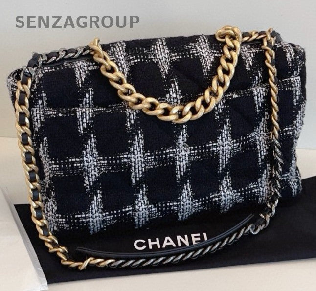 Chanel 19Bag GM Chain Shoulder Bag Crossbody Black Gold Women Classic