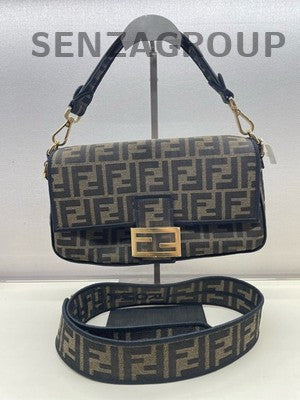 Fendi Medium Black Gold Tote Shoulder Bag - Classic Fashion Women