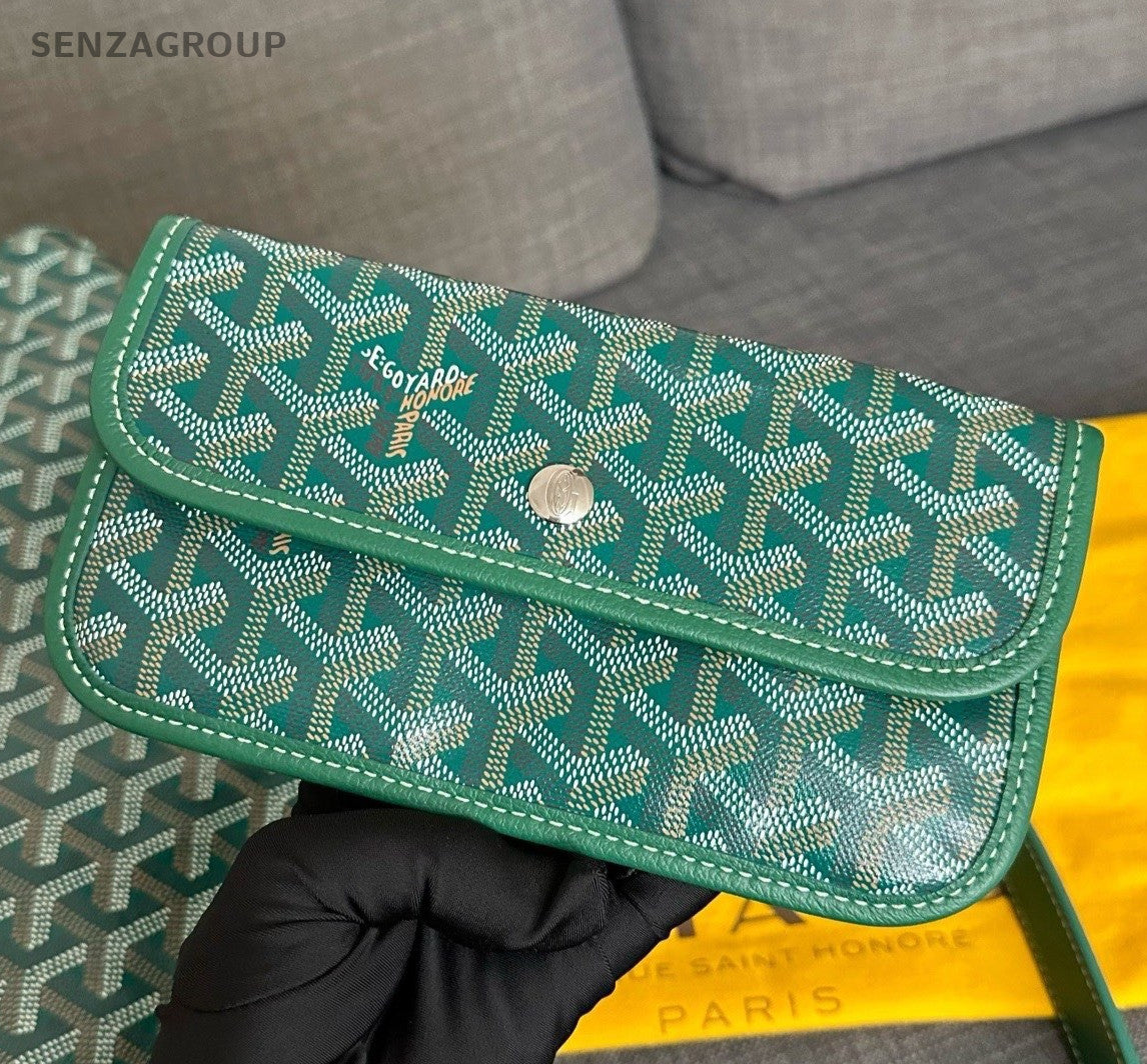 Goyard Hobo 2Way Top Handle Bag Shoulder Bag Green Silver Women Classic