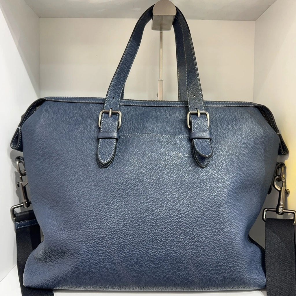 Coach Solid Smooth Leather Laptop Briefcase Shoulder Handbag For Women
